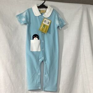 Eleanor footless blue onesie.NWT Size 9 months Organic cotton.Designed in U.S.A.